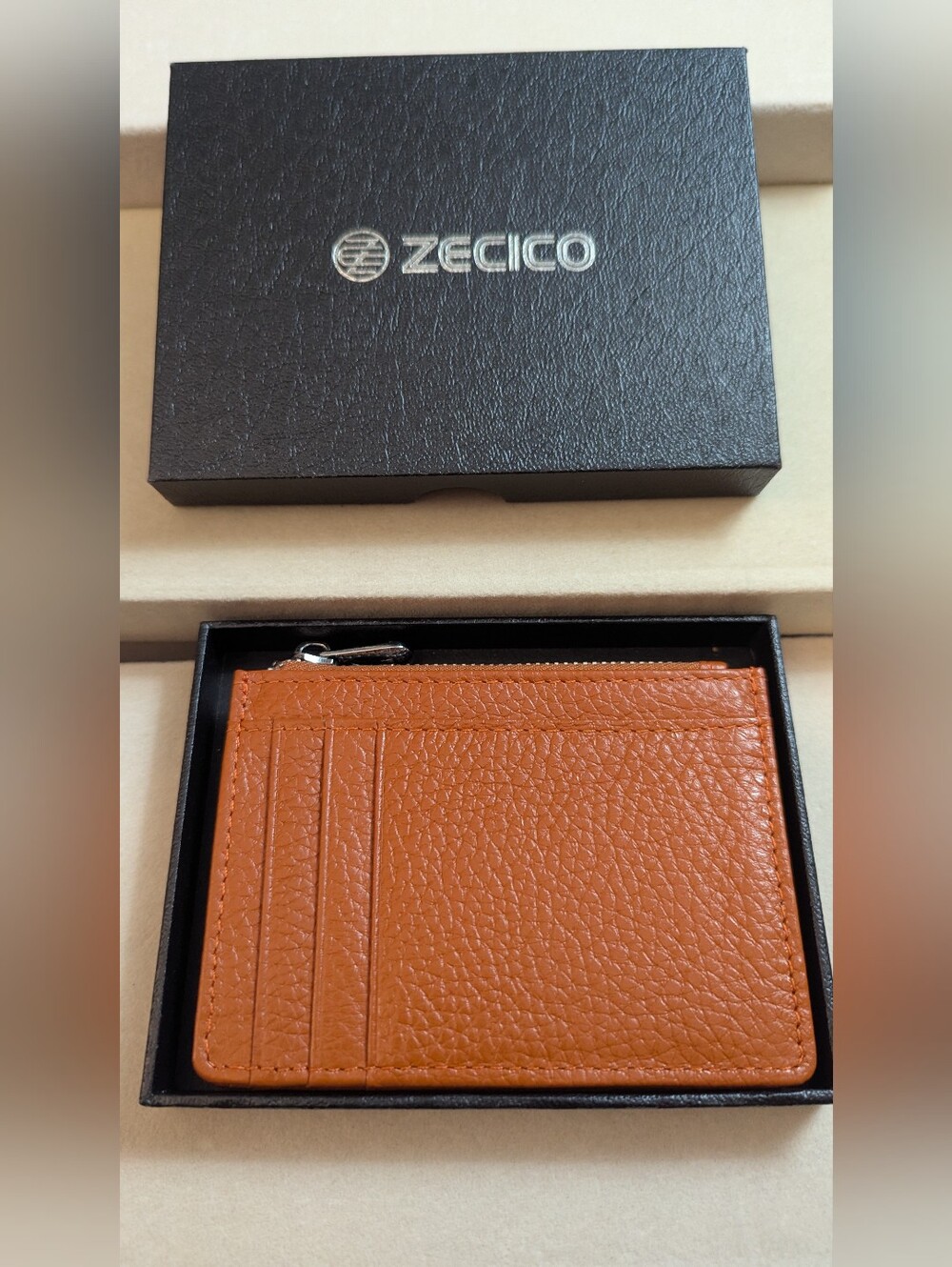 Leather Card Holder Wallet - Brown